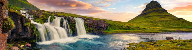 Фартук из стекла водопады (скинали)